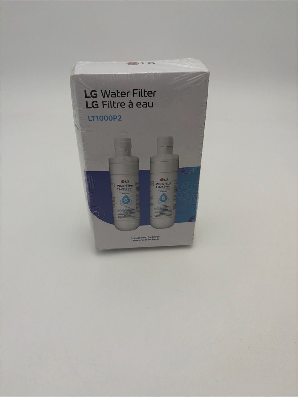 LG Refrigerator Water Filter Cartridge — White with Blue Accents